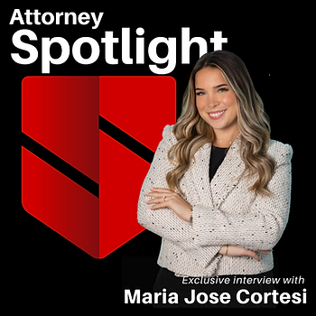 Maria Jose Cortesi, LL Law Firm attorney, professional spotlight graphic and headshot