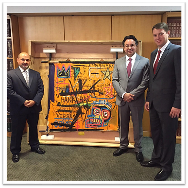 LL Law Firm Founding Shareholder Edward H. Davis, Jr. with recovered Basquiat